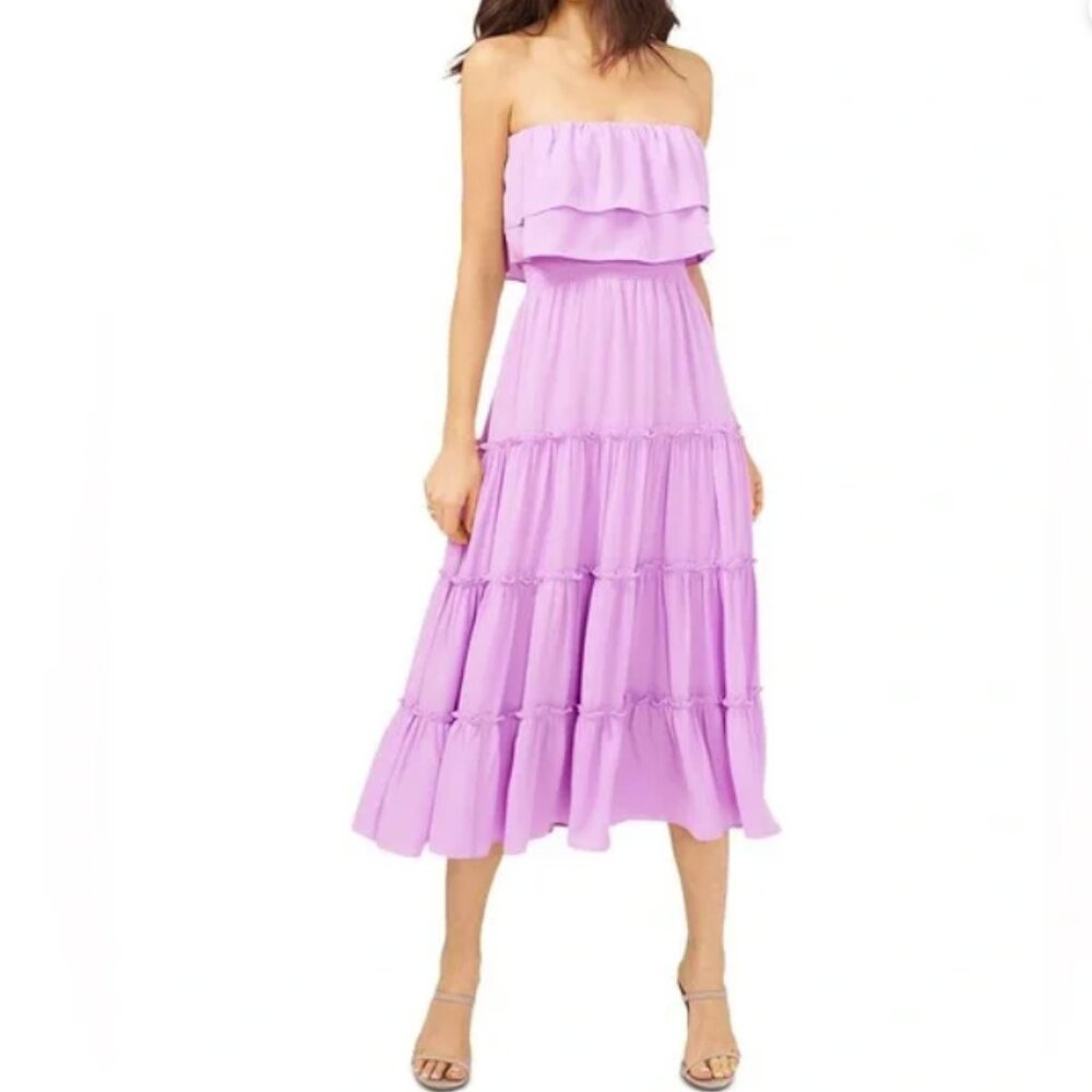 1. state purple violet Strapless Ruffle Tiered Dress EUC M